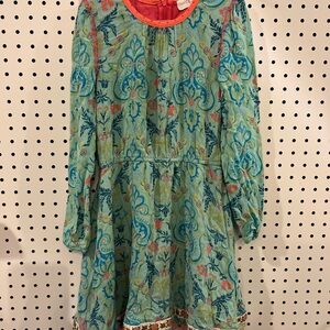 Matilda Jane Floral Patterned Kids Dress - Blue and Pink